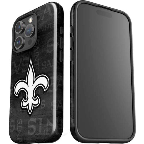 NFL New Orleans Saints Black & White iPhone 16 Pro Max Impact Case